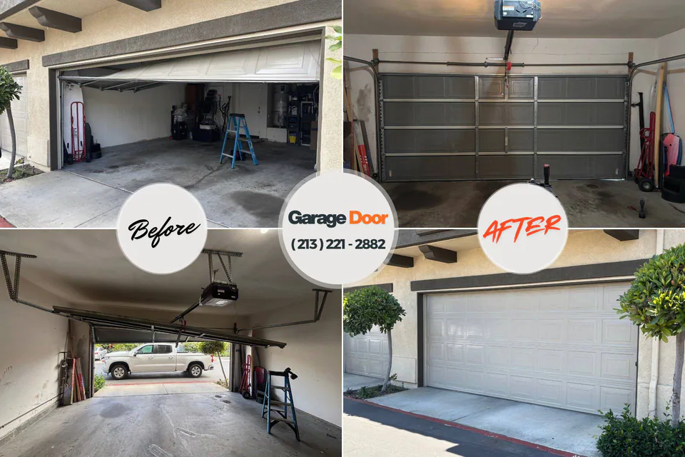 Before and after: garage door spring repair Mentor-on-the-Lake, OH